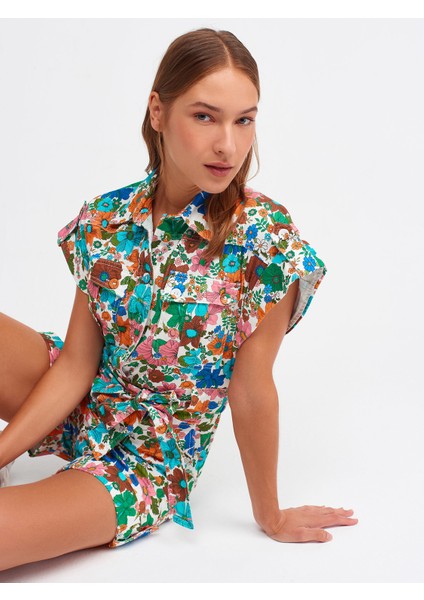 7987 Cep Detaylı Kısa Tulum-Saks modelleri