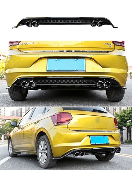 Vw Polo Arka Tampon Difüzör 2019 - 2021 Piano Black 4 Egzoz Oem fiyatları