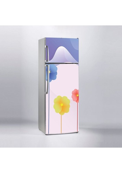 Buzdolabı Sticker Kaplama Dolap Kaplama Etiketi Renkli Çiçek