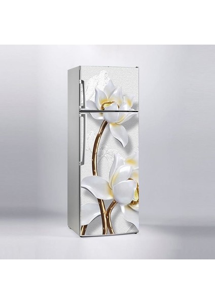 Buzdolabı Sticker Kaplama Dolap Kaplama Etiketi 3D Çiçek Dekor