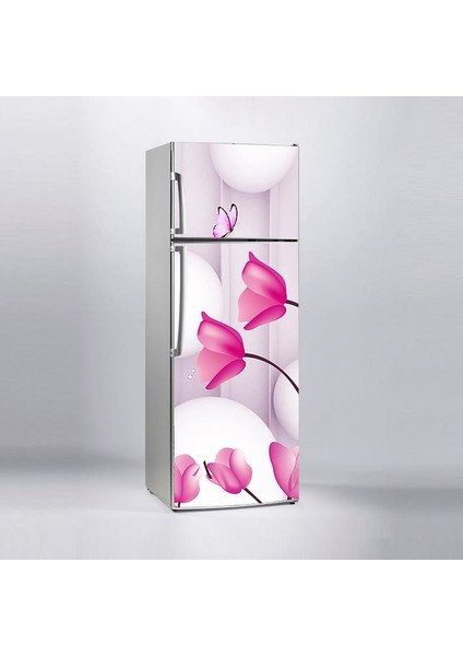 Buzdolabı Sticker Kaplama Dolap Kaplama Etiketi 3D Çiçek Kelebek