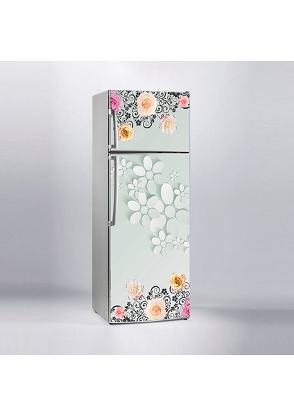 Buzdolabı Sticker Kaplama Dolap Kaplama Etiketi 3D Flowers