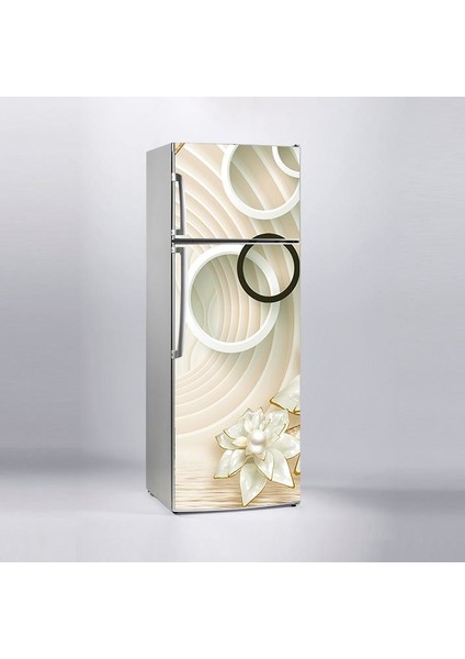 Buzdolabı Sticker Kaplama Dolap Kaplama Etiketi 3D Golden Yuvarlak