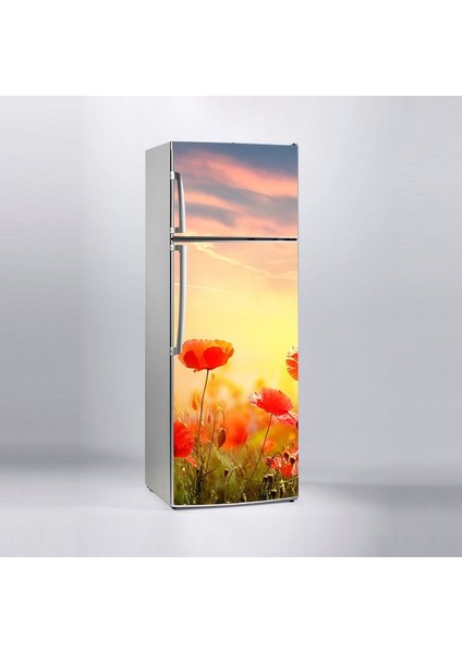 Buzdolabı Sticker Kaplama Dolap Kaplama Etiketi Gün Batımı Tarla