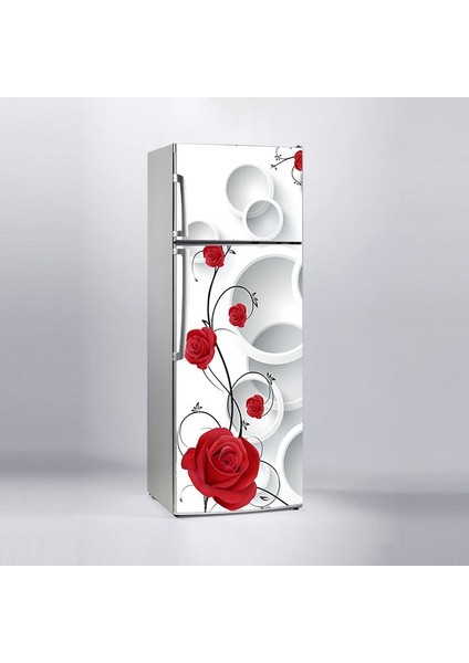 Buzdolabı Sticker Kaplama Dolap Kaplama Etiketi Kırmızı Güller