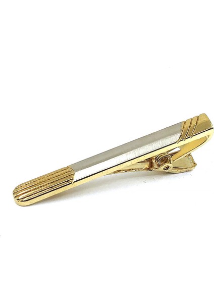 Gold Renk Yarı Mat Oval Uçlu Kravat İğnesi