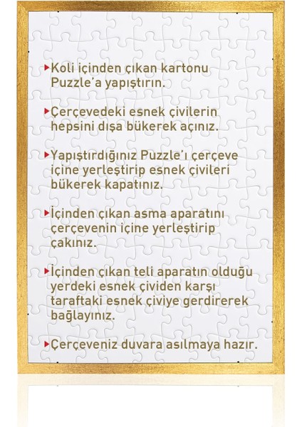 Puzzle puzzle ve Yapboz Çerçevesi 500 Parça Için Ebat 48CMX34CM Altın Sarısı (Gold)