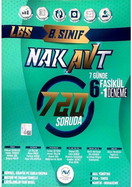 Av Akıllı Versiyon Yayınları 8. Sınıf Lgs Tam Tekrar Nakavt 7 Günde Fasikül Deneme - Köksal Karataş