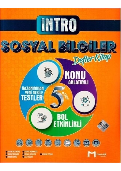 Yayınları 5. Sınıf Sosyal Bilgiler Intro Defter Kitap