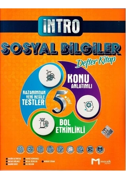 Mozaik Yayınları Yayınları 5. Sınıf Sosyal Bilgiler Intro Defter Kitap