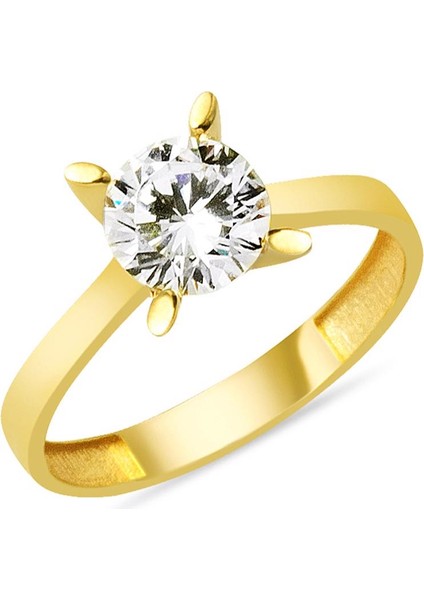 Sevgililer Gününe Özel Tektaş Altın Yüzük