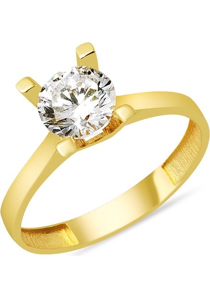 Sevgililer Günü Altın Tektaş Yüzüğü