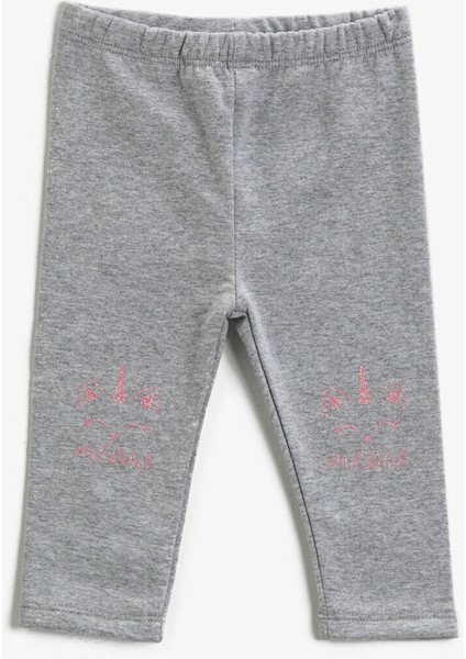 Kız Bebek Baskılı Pamuklu Eşofman Altı