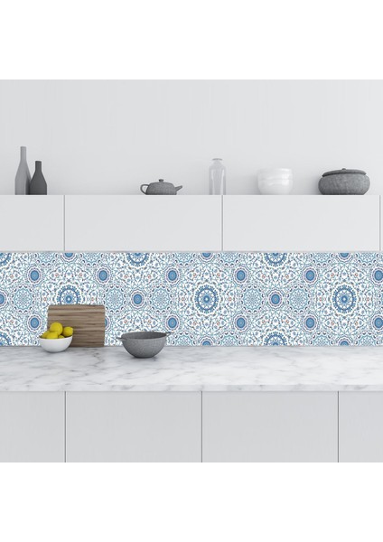Mutfak Tezgah Arası Folyo Fayans Kaplama Folyosu Suluboya Arabic Design 60 x 300 cm