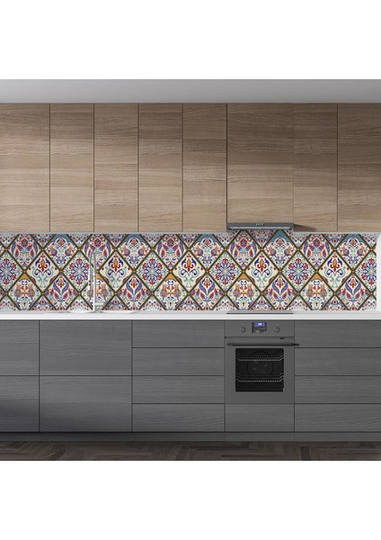 Mutfak Tezgah Arası Folyo Fayans Kaplama Folyosu Türk Osmanlı Motif 2 60 x 100 cm fiyatları