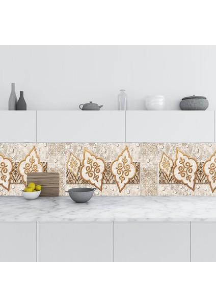 Mutfak Tezgah Arası Folyo Fayans Kaplama Folyosu Kahverengi Design 60 x 100 cm