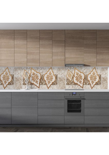 Mutfak Tezgah Arası Folyo Fayans Kaplama Folyosu Kahverengi Design 60 x 100 cm fiyatları