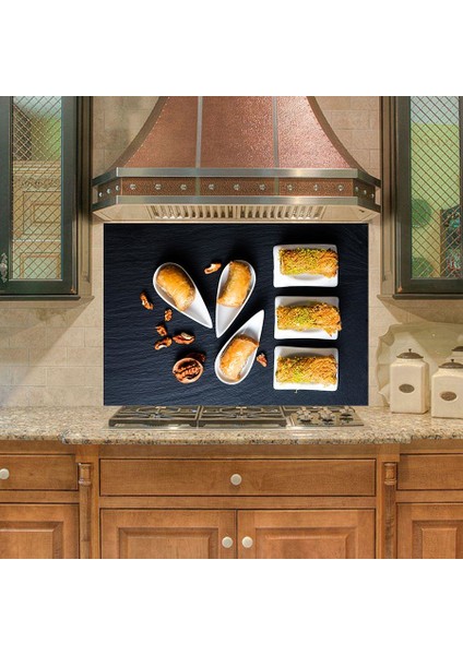 Mutfak Duvar Tezgah Arası Ocak Arkası Sticker Kaplama Baklava Tatlı