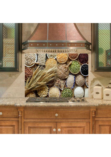 Mutfak Duvar Tezgah Arası Ocak Arkası Sticker Kaplama Bakliyat