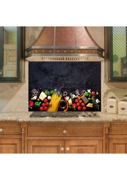 Mutfak Duvar Tezgah Arası Ocak Arkası Sticker Kaplama Italyan Makarnası