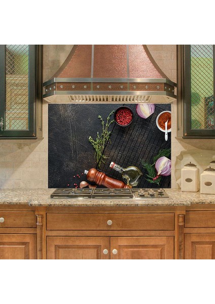 Mutfak Duvar Tezgah Arası Ocak Arkası Sticker Kaplama Izgara Siyah