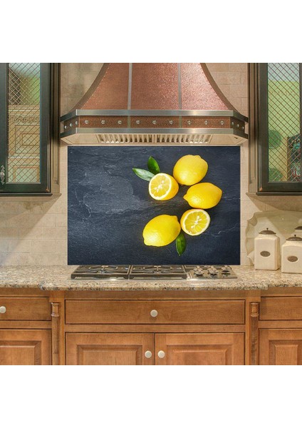 Mutfak Duvar Tezgah Arası Ocak Arkası Sticker Kaplama Limon