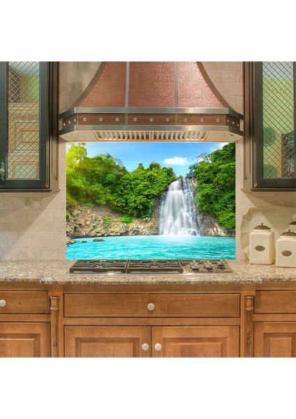 Mutfak Duvar Tezgah Arası Ocak Arkası Sticker Kaplama Şelale