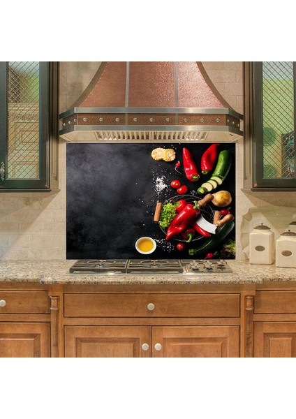 Mutfak Duvar Tezgah Arası Ocak Arkası Sticker Kaplama Vegan Set