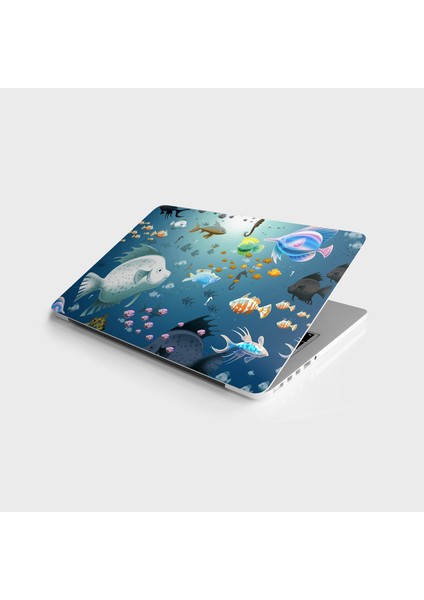 Laptop Sticker Bilgisayar Notebook Pc Kaplama Etiketi Su Altı Balıklar