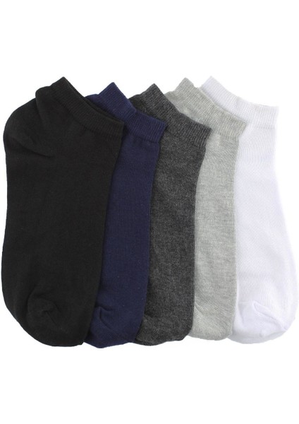 5'li Paket %80 Pamuklu Patik Sneakers Erkek Kadın Çorap