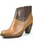 103 Doğal Deri Kum Kalın Topuklu Kadın Bot 2