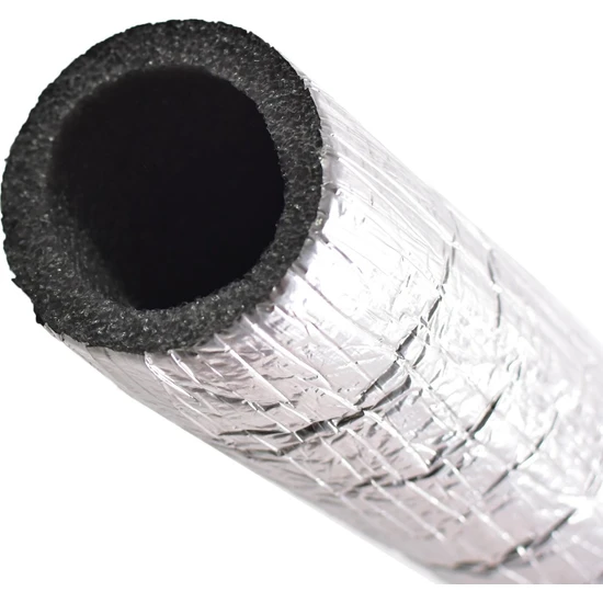 Badem10 Alüminyum Folyo Kaplı Izolasyon Borusu 22 mm Iç Çapında Pu Boru Yalıtım Kılıfı Köpüğü (2 Metre)