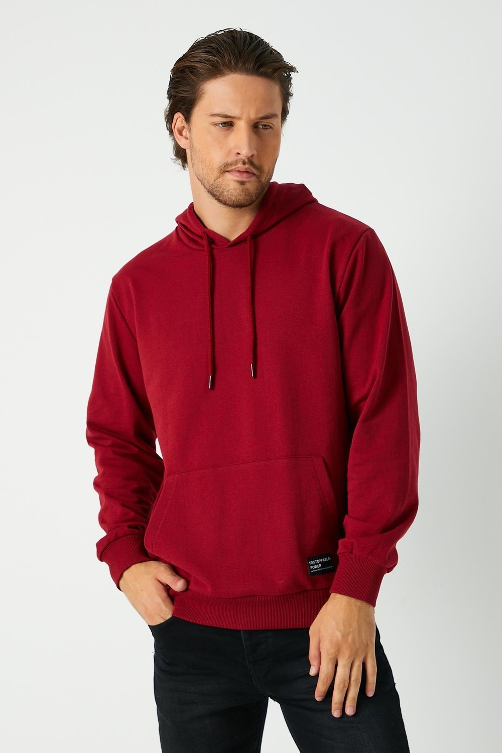 Mmetalic Siyah Erkek Kapüşonlu Kanguru Cepli Sweatshirt