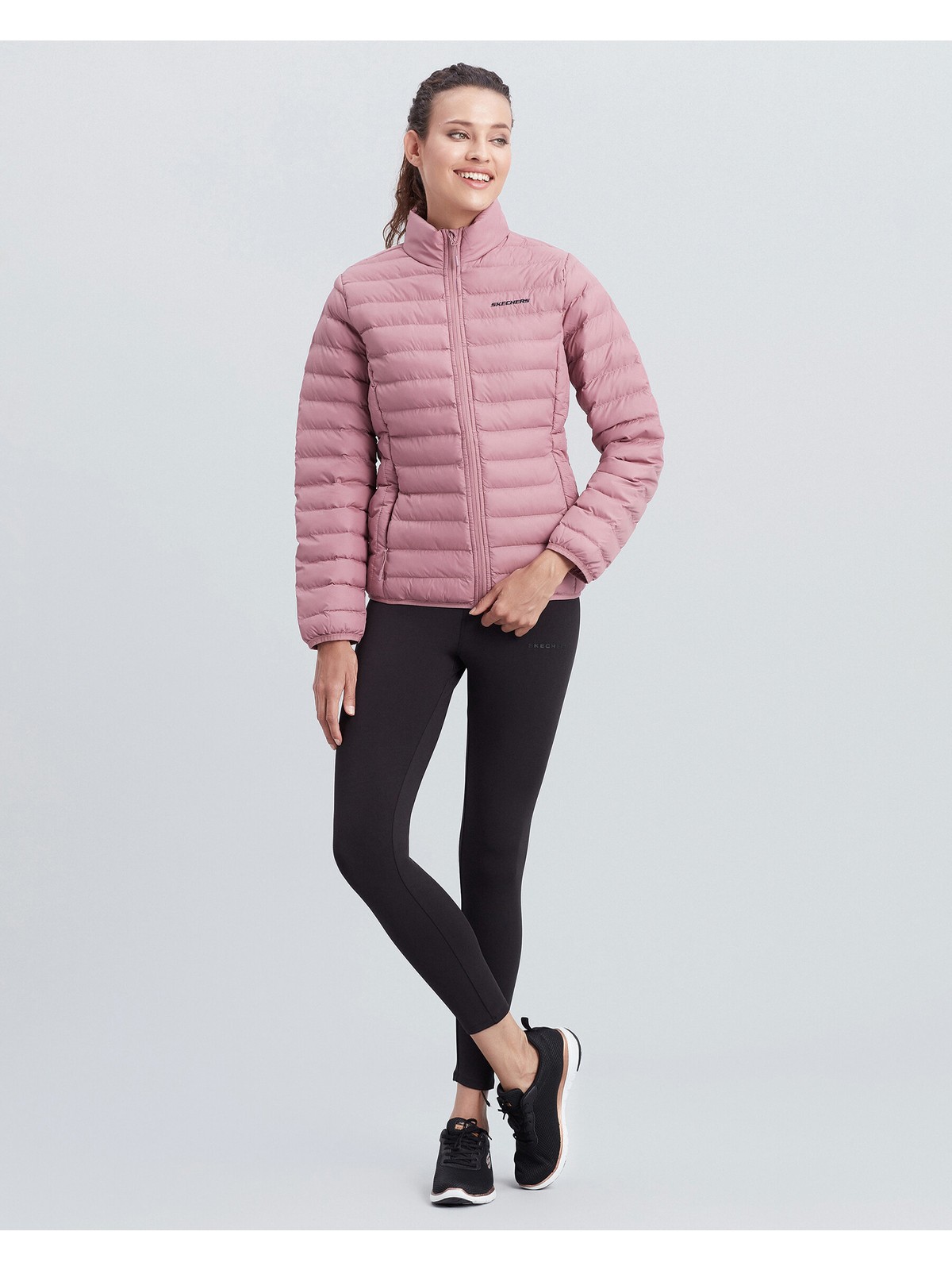 Skechers W Turtle Neck Essential Jacket Beyaz Kadın Mont S212273-102 - Görsel 4