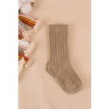 Fleur De Vie Soket Bebek Çorabı Koyu Bej