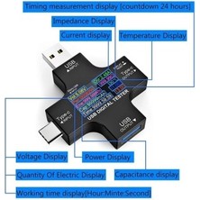 Powerex USB  Dijital Volt-Ampermetre Gerilim Akım Ölçer USB 3.0 Tip-C Voltmetre