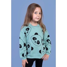 Toontoy Kids Toontoy Kız Çocuk Panda Baskılı Sweatshirt