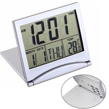 ZSZH MT-033 LCD Ekran Taşınabilir Katlanır Dijital Seyahat Sıcaklık Çalar Saat - Gri (Yurt Dışından)