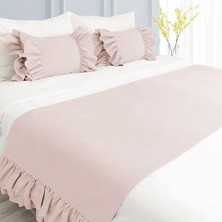 Ritmo Home Yatak Runner & İç Dolgulu Kırlent Seti Fırfırlı