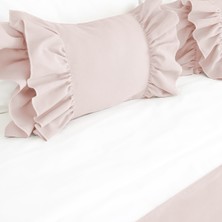 Ritmo Home Yatak Runner & İç Dolgulu Kırlent Seti Fırfırlı