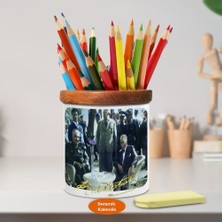 Asilmeydan Lider Duruşlu Mustafa Kemal Atatürk Ahşap Seramik Kalemlik-(969)