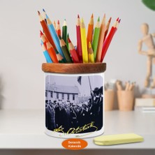 Asilmeydan Askeri Selamlayan Mustafa Kemal Atatürk Ahşap Seramik Kalemlik-753