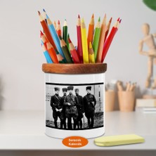 Asilmeydan Kahraman Askerler Kemal Atatürk Ahşap Seramik Kalemlik -1200)