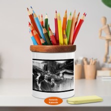 Asilmeydan Kemal Atatürk Dünya Lideri Ahşap Seramik Kalemlik -Ataturk1194)