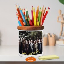 Asilmeydan Gazi Mustafa Kemal Atatürk Ahşap Seramik Kalemlik-Ataturk (945)