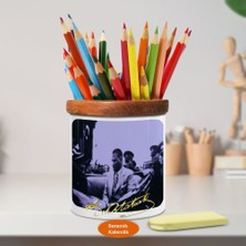 Asilmeydan Şık Takım Elbiseli Mustafa Kemal Atatürk Ahşap Seramik KALEMLIK-766