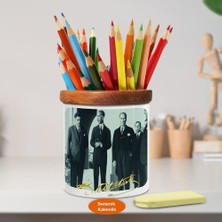 Asilmeydan Lider Mustafa Kemal Atatürk Ahşap Seramik Kalemlik-s428