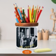 Asilmeydan Mustafa Kemal Atatürk Ahşap Seramik Kalemlik -s334