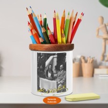 Asilmeydan Kız Kardeşi ve Mustafa Kemal Atatürk Ahşap Seramik Kalemlik -110