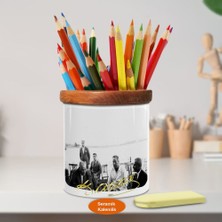 Asilmeydan Mustafa Kemal Atatürk ve Konukları Ahşap Seramik Kalemlik-12